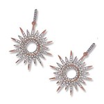 Rose Gold plated Sunburst Earrings with CZ